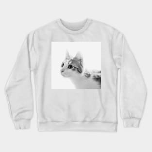 Cat portrait in black and white Crewneck Sweatshirt